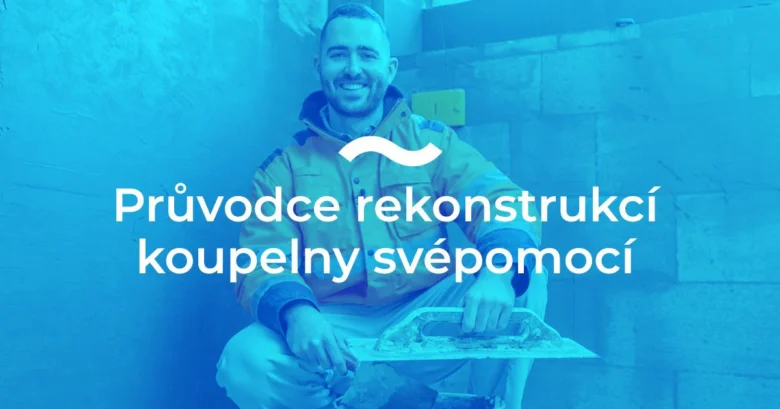 Muž pracuje na rekonstrukci koupelny svépomocí s nástrojem.