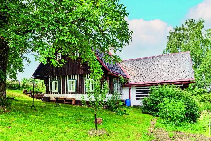 Wooden cottage with garden