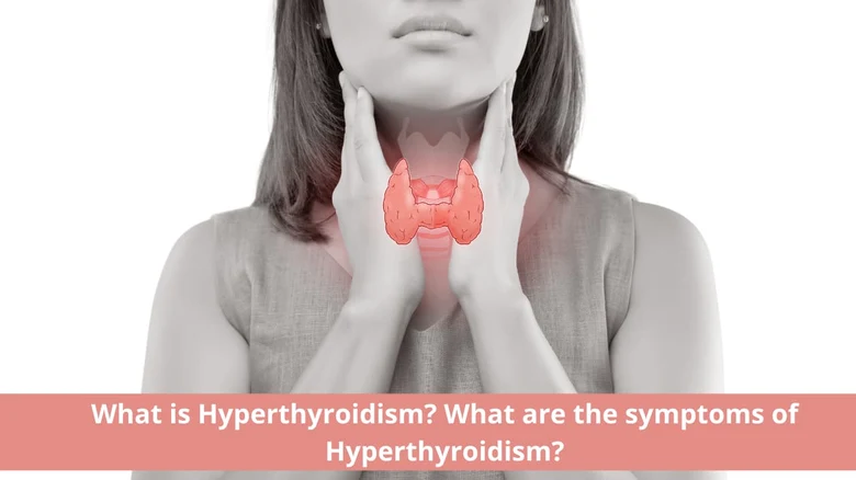 Žena drží krk s výrazem štítné žlázy pro hypertyreózu.